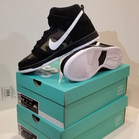 nike sb dunk high black camo